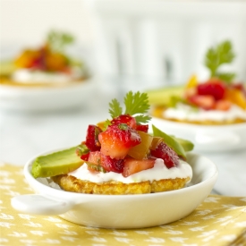 Corn Cakes with Strawberry Salsa