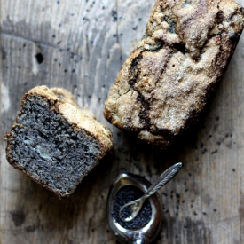 Black Sesame & Pear Tea Cake