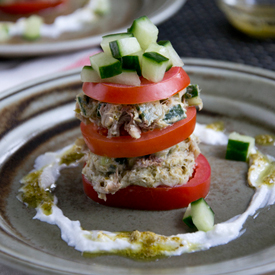 Tower of Tomato and Mackerel