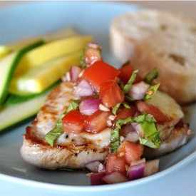 Cheesy Bruschetta Boneless Porkchop