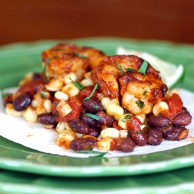 Spicy Shrimp, Black Beans and Corn