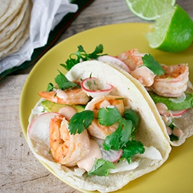 Shrimp Tacos with Chipotle Sauce