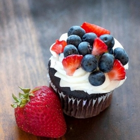 Red, White and Blue Chocolate Cupcake