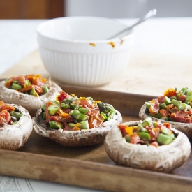 Stuffed BBQed Portobello Mushrooms