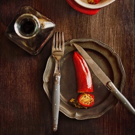 Rice Stuffed Red Hot Chilli Peppers