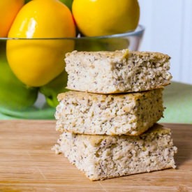 Lemon Poppyseed Protein Squares