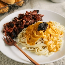 Kare-Kare Pasta with Brie