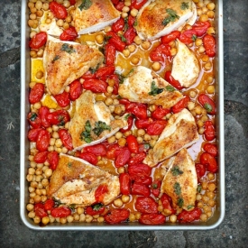 Roasted Chicken, Tomatoes, Chickpea