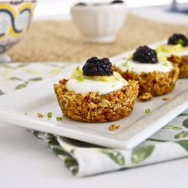 Granola, Lime Curd & Yogurt Tarts