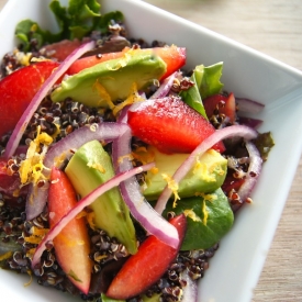 Lemon-Quinoa Plum & Avocado Salad