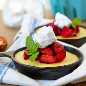 Strawberry Skillet Cornmeal Cakes