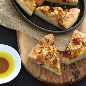 Focaccia with Grapes and Carrots