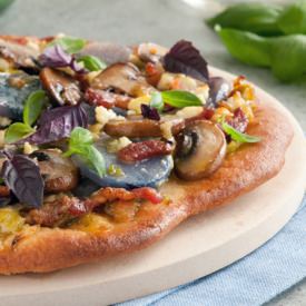 Homemade Pizza with Purple Potaoes