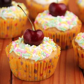 Banana Split Cupcakes