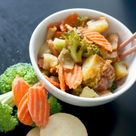 Steamed Veggies with Thai Miso