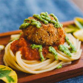 Seafood Meatballs and Spaghetti