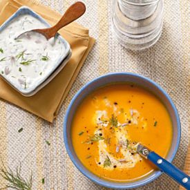 Cooling Carrot Soup with Fresh Dill