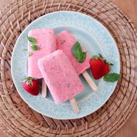 Strawberry Basil Frozen Yogurt