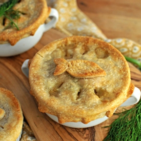 Dilled Salmon & White Bean Pot Pies