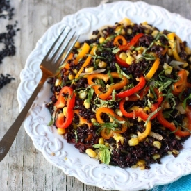 Black Rice Salad with Spicy Dressing