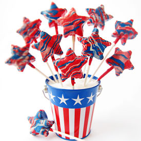 Red, White and Blue Star Pops