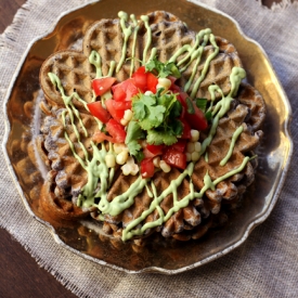 Savory Black Bean Flour Waffles