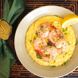 Butter Poached Shrimp and Polenta