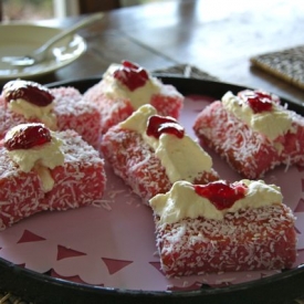 Raspberry Lamingtons