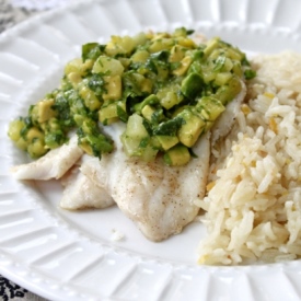 Flounder & Pineapple Avocado Salsa