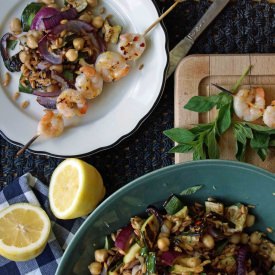 Grilled Shrimp with Farro Salad