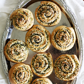 Cilantro-Scallion Swirl Rolls