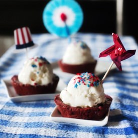 Red Velvet Cookie Bowls for the 4th