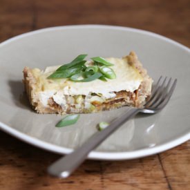 Leek and Onion Miso Tart