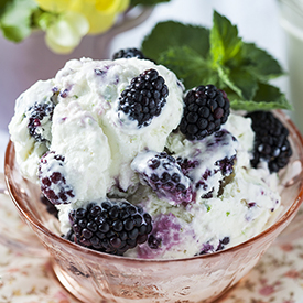 Blackberry Ricotta Ginger Ice Cream