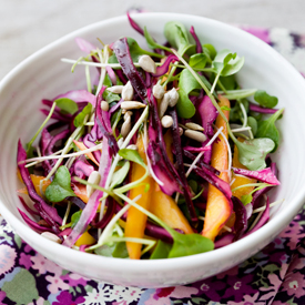 Red Cabbage and Mango Slaw