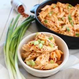 Buffalo Chicken Cheesy Penne Pasta