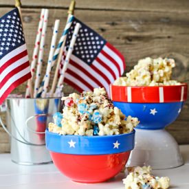 White Chocolate M&M Popcorn