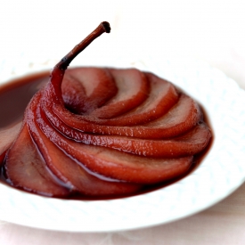 Red Wine Poached Pears