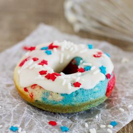 Red, White & Blue Baked Donuts