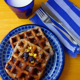 Sweet Corn and Blueberry Waffles