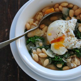 Bean Bowl with a Poached Egg