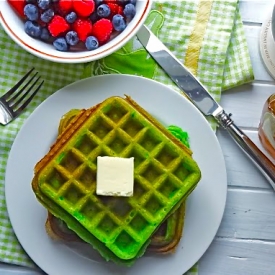 Banana Pandan Waffles