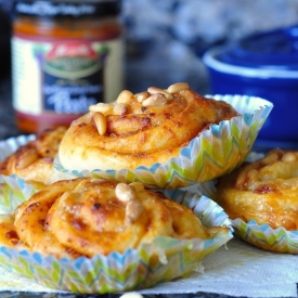 Red Pesto & Mozzarella Rolls