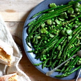 Asparagus, Fava Beans and Pea Salad