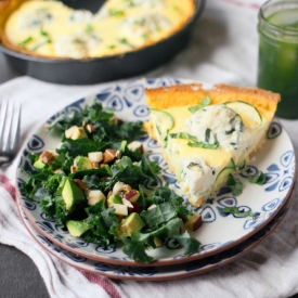 Basil Ricotta + Zucchini Quiche