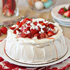 Strawberry Rhubarb Pavlova