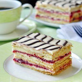 Raspberry Buttercream Mille Feuille