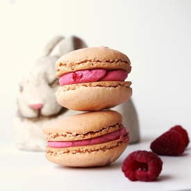 French Raspberry Cream Macarons