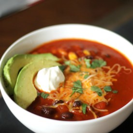 Skinny Cheesy Enchilada Soup