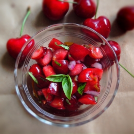 Fresh Cherry Basil Salsa